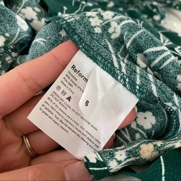 Reformation green floral mini dress - Picture 6 of 8